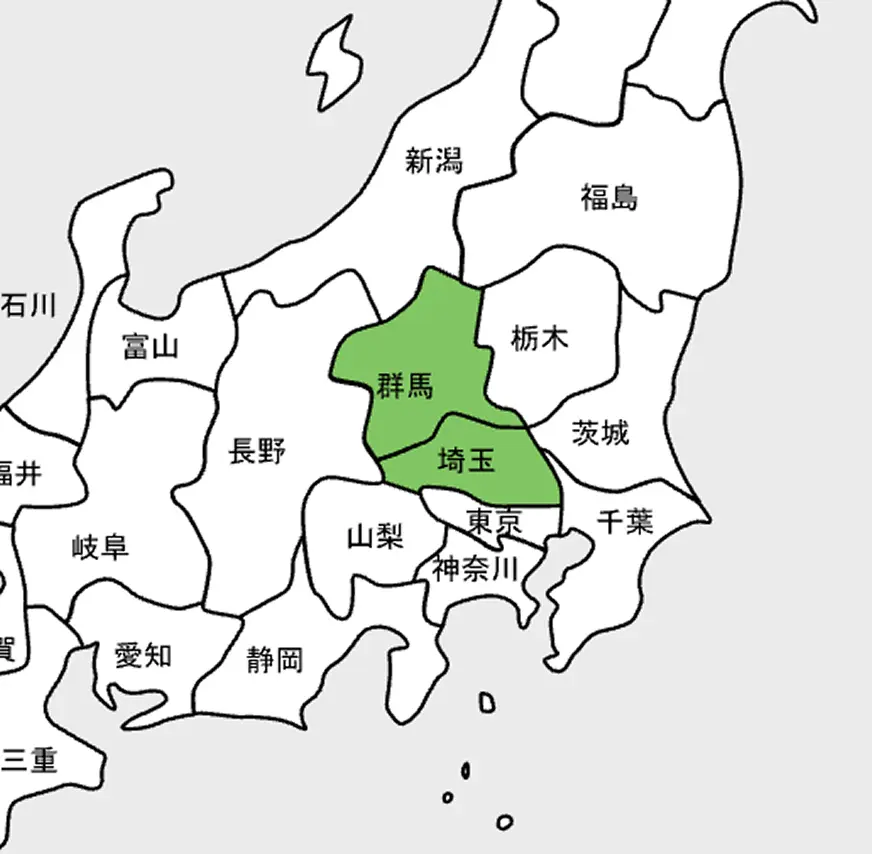 関東地方の対応エリアマップ